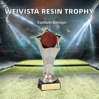 Trophée de basketball en forme d'étoile WeiVista, artisanat en résine en gros pour les compétitions de clubs
