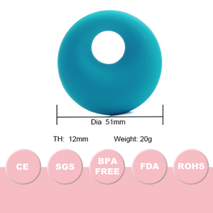 Bebé de la joyería de la FDA ronda de goteo de silicona dentición colgante - Product Image 3