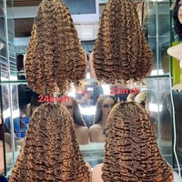 Peluca Frontal Transparente HD de Cabello Humano Virgen 100% Sin Pegamento SDD Rizado Birmano con Cutícula Alineada y Mechas Largas 250%