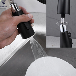 Rubinetto da cucina OUBAO monocomando nero opaco, miscelatore caldo/freddo con doccetta estraibile flessibile per <span class=keywords><strong>lavello</strong></span> - Product Image 4