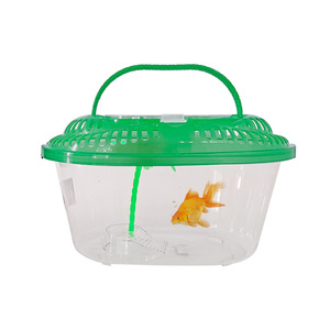 Mini caja de peces de plástico de 18,8 cm, pecera de mano para peces de mascotas, portador de tortugas transparente - Product Image 4