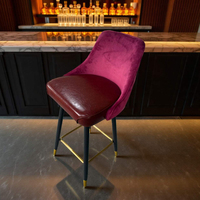 Tabouret de bar moderne de luxe nordique, pliable, durable, avec cadre en métal, pivotant à 360 degrés, pour hôtel, salle à manger, cuisine