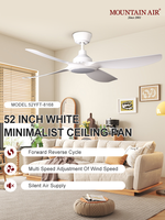 Ventilador de techo LED de interior nórdico moderno, 4 aspas de ABS, luces de Motor de CC de bajo consumo, Control remoto para aplicaciones de oficina en casa