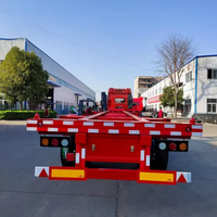 Châssis de conteneur en acier personnalisable de 20 à 40 pieds de long, semi-remorque à 3 essieux, tracteur, charge utile maximale de 60 tonnes, camion Howo à ressorts mécaniques