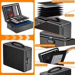 Caja de Documentos Aislada, Impermeable y Resistente al Fuego OEM, Organizador de Archivos Portátil, Almacenamiento Seguro para el Hogar, Documentos, Laptop, Dinero en Efectivo, Negro - Product Image 3