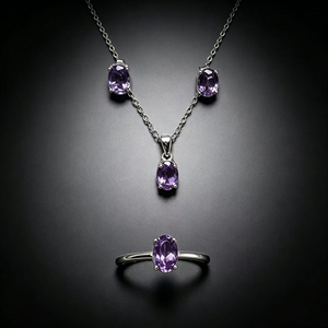 <span class=keywords><strong>Set</strong></span> di Gioielli in Argento Sterling 925 con Pietre Preziose Naturali di Vari Colori, Ideale per Rivenditori e Boutique - Product Image 2