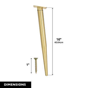 의자 다리 16 인치 테이퍼 골드 블랙 현대 고급 가구 발 캐비닛 커피 테이블 벤치 금속 의자 의자 다리 - Product Image 3