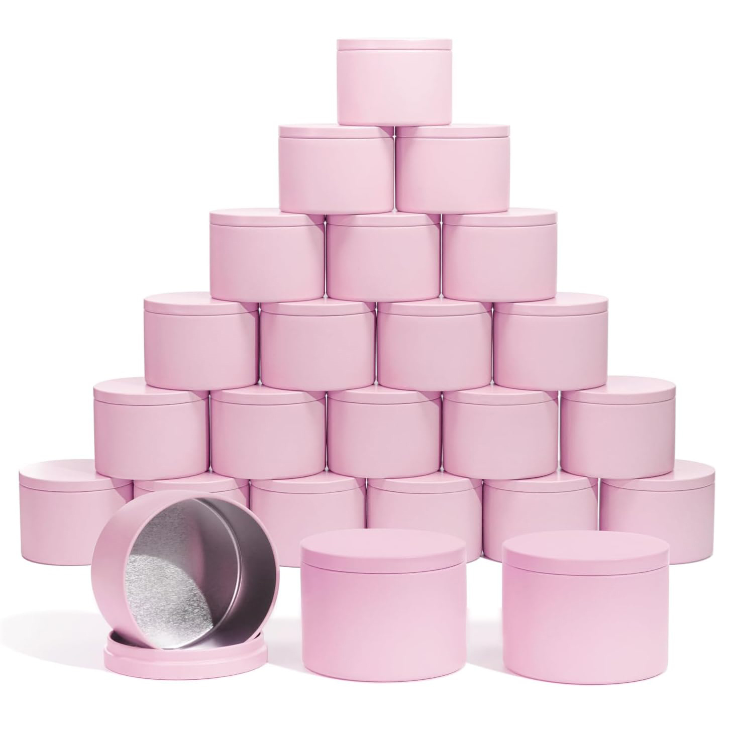 Lot de 20 boîtes rondes en aluminium blanc de 50 ml pour bougies à faire soi -même, cosmétiques, artisanat, épices, thé, cadeau