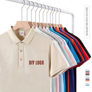 เสื้อโปโลผู้ชายผ้าฝ้ายแท้ 100% คุณภาพสูง ปี 2023 รับออกแบบโลโก้ตามสั่ง ขายส่ง - Product Image 2