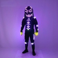 Costume de Cosplay Robot LED à Changement de Couleur Soldat en Fer pour Danse de Salon - Performance Unisexe Adulte en Polyester