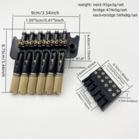 Premium 6 String Oblique Double Tremolo System for Headless Electric Guitar Complete Bridge Set with Locking Nut