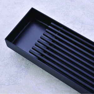 Desagüe de piso de ducha de <span class=keywords><strong>baño</strong></span> de acero inoxidable moderno negro mate de 300mm con diseño anticorrosión ecológico - Product Image 4