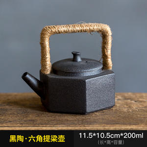 Jieni — théière à anse en grès antique, style japonais, traditionnel en <span class=keywords><strong>porcelaine</strong></span>, service à thé kung fu, théière faite à la main - Product Image 6