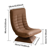 Fauteuil inclinable sans accoudoirs, design japonais luxueux, en cuir, pour l'intérieur et l'extérieur, idéal pour salon, chambre et appartement