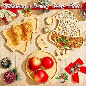 Modern Custom Christmas Reindeer Wooden Dinner <strong>Plates</strong> Solid Design Dinner <strong>Wood</strong> <strong>Plates</strong> for Baby's Eating Dishes - Product Image 2