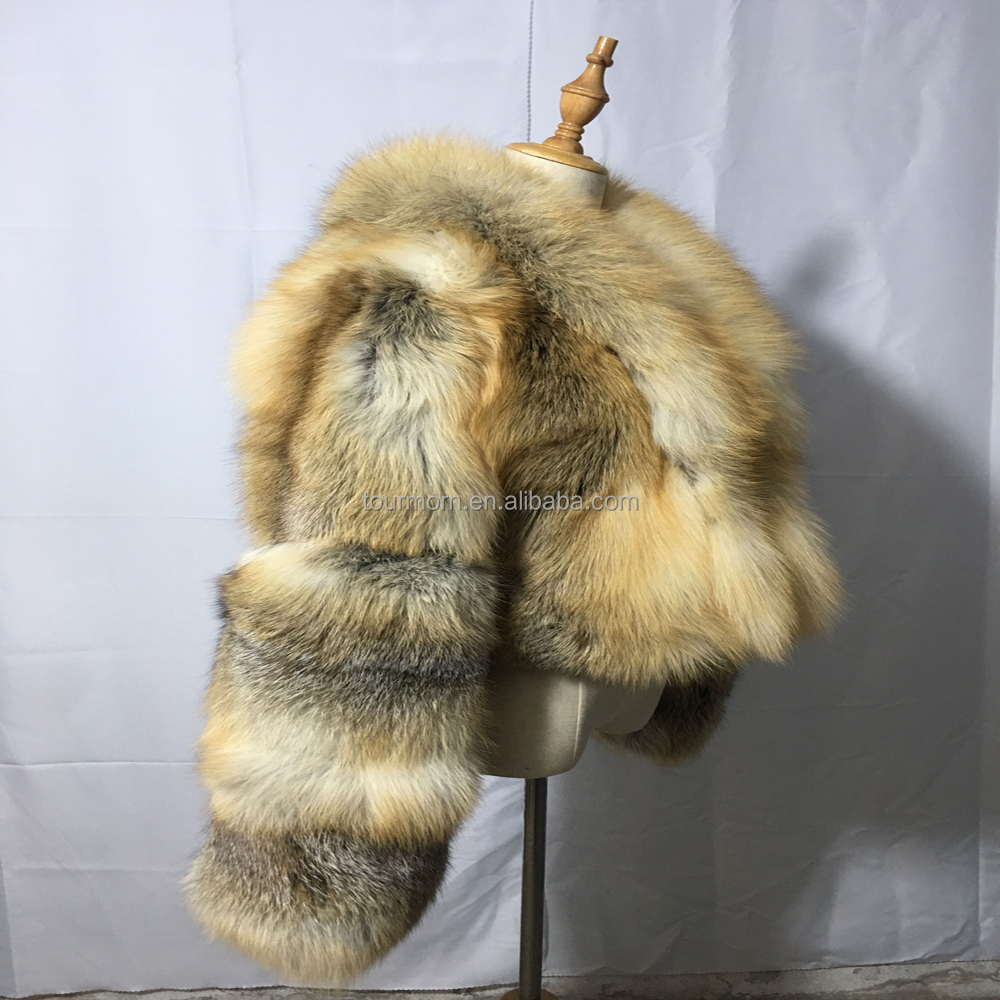 Custom Fluffy Real Fur Coats Genuine Fox Fur Luxury Coat for Women