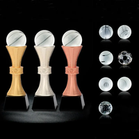 Vente en gros Trophées de football, de basket-ball, de tennis, de golf et de volley-ball K9 en verre cristal avec base noire