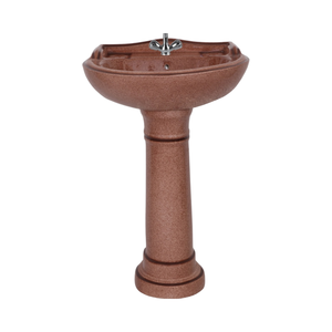 Inodoro de Cerámica Blanco con Pedestal Completo de Diseño Moderno con Lavabo - Product Image 1