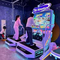 Simulateur de ski d'arcade pour adultes, machine de jeu vidéo, divertissement en salle, fonctionnement à pièces, effet de tempête de neige, aurores boréales