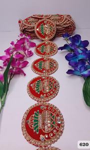 Tissu en dentelle brodé à la main 'Whispers of Bloom' sur mesure pour les robes de mariée Sarees Lehengas décorations de bordure - Product Image 5