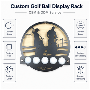 Présentoir mural en bois pour balles de golf, faible MOQ, stock disponible, pour la vente en gros, au détail, les cadeaux de golf, les clubs, les magasins et les collectionneurs - Product Image 5