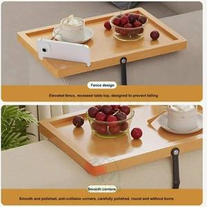 Table d'appoint pliable en bois moderne, écologique et durable, à un seul niveau, multifonctionnelle, pour canapé, salon ou table basse - Product Image 5