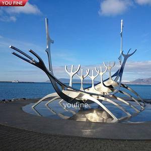 Statue métallique de bateau personnalisée Bateau à <span class=keywords><strong>voile</strong></span> <span class=keywords><strong>Sculpture</strong></span> en acier inoxydable - Product Image 5