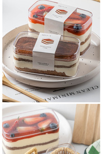 Large Rectangle Transparent Food Grade PS Plastic Container <strong>Removable</strong> Cover for Packaging Cakes Desserts Snacks Plastic <strong>Box</strong> - Product Image 5