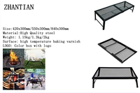 Gril pliant en acier robuste Barbecue Fire Pit Accessoires de cuisine Grill de feu de camp