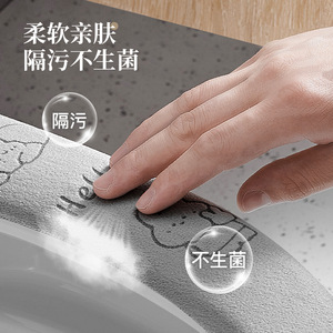 Housse de siège de toilette en velours imperméable, 1 couche, résistante, utilisable en toutes saisons, avec motif de dessin animé, facile à transporter - Product Image 3