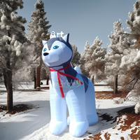 Chien Husky gonflable personnalisé modèle Oxford PVC chien Figure ballon souffleur d'air gratuit parfait mascotte fête événement décoration de noël