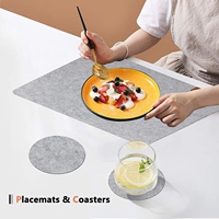 12 pièces/ensemble napperons et sous-verres en feutre rectangulaire lavables et résistants à la chaleur pour table à manger