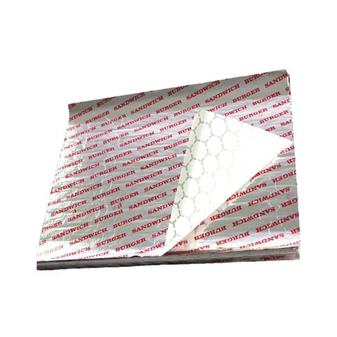 High Quality Custom Printed Gold Sandwich Burger Aluminum Foil Honeycomb Design Silver Foil Hard Temper Cut Roll for Food