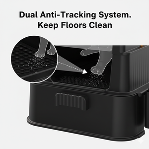 Edelstahl Quadratische Katzentoilette mit Abdeckung 91L Fassungsvermögen Langlebig Auslaufsicher Leicht zu Reinigen Manuell - Product Image 6