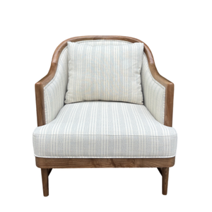 Modern <b>Mid</b>-<b>Century</b> Luxury Living Room Furniture Wood Accent Chair Cotton Cushion Cross-Braced Base Eco-Friendly for Bedroom - Product Image 5