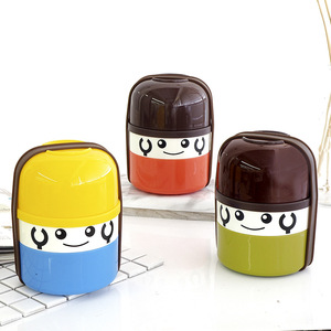 Bangduo Nordic Plastic Round Bento <b>Box</b> Microwave Safe <b>Lunch</b> <b>Box</b> With Strap For Adult Student Cartoon Design - Product Image 1