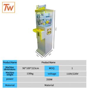 Arcade machine High Quality Mini Arcade Game Center Coin-Operated Claw Crane Machine Metal Wood Construction <b>Clip</b> Prize Vending - Product Image 6