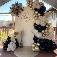 Kit d'arche de guirlande de ballons en latex noir et or rose de luxe avec confettis pour la décoration de fête de mariage, anniversaire