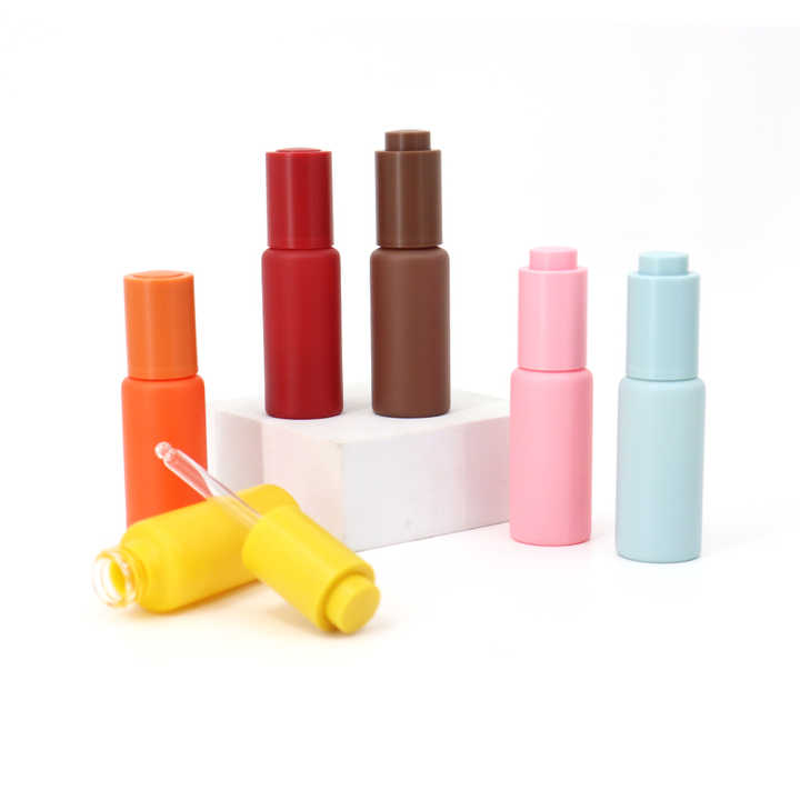 30ml Exquisite Cylindrical Triangular Rotating Pump Glass Dropper Bottle for Aromatherapy Hair Care Skincare Products Cosmetics