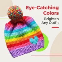 Gorro de Bebé Personalizado con Pompón de Corazón Arcoíris, 100% Algodón, Tejido Suave, Gorro Infantil, Estilo Urbano para Viajes, Venta al Por Mayor