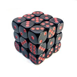 Dado Acrílico de 6 Caras de Fábrica, 16mm, Negro Sólido con Punto Rojo y Diseño de Esquinas Redondeadas para Póker y Juegos - Product Image 1