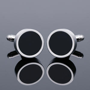 Boutons de manchette ronds en cuivre noir de haute qualité, boutons de manchette pour hommes - Product Image 6