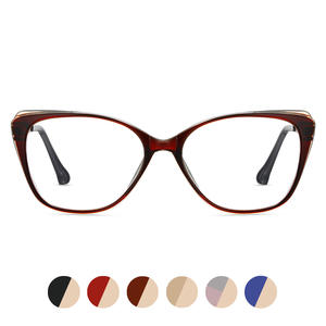 Lunettes de vue œil de chat Tr90, monture intégrale, verres anti-lumière bleue, unisexe, monture en métal, design bicolore ultraléger - Product Image 5