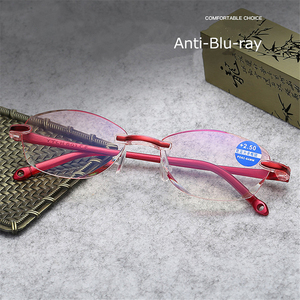 Anti Lumière Bleue Lunettes de Lecture Sans Monture <span class=keywords><strong>Presbytie</strong></span> Mémoire L'hypermétropie Sans Cadre <span class=keywords><strong>Loupe</strong></span> Lunettes + 1.0,+ 1.5,+ 2.0,+ 2.5,+ 3.0 - Product Image 2
