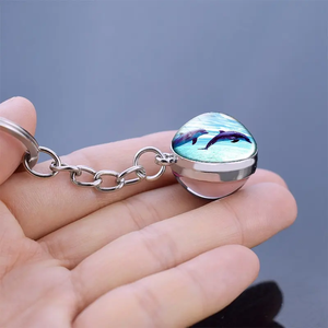 Ocean Jewelry Luminous Shark <strong>Turtle</strong> Dolphin Starfish Glass Ball Keychain Pendant Keyring Cute Sea Animals <strong>Key</strong> <strong>Chains</strong> - Product Image 2