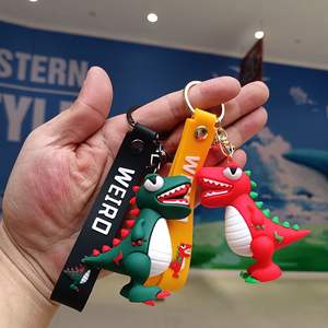 Nueva venta al por mayor dinosaurio muñeca llavero gota bolsa de plástico coche colgante bolsa dibujos animados colgante llavero - Product Image 2