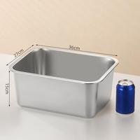 Liyunda FP3627 Multi-Size RVS 201 Zilver 36x27CM Rechthoekige Diepe Opberg- en Serveerschaal met Deksel, Keuken Gebruik, Guangdong