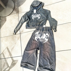 Ensemble de survêtements unisexes personnalisés : pantalon baggy et sweat à capuche zippé, 500 g/m², poids lourd, vierges, pour hommes - Product Image 5
