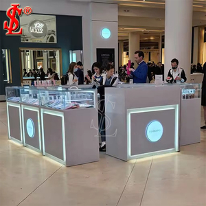 <span class=keywords><strong>Vitrina</strong></span> de Exhibición de Joyería Blanca de Lujo para Boutique, Mostrador de Vidrio Moderno y Minimalista con Gabinete de Almacenamiento para Tienda Minorista - Product Image 3
