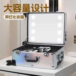 Estuche de Maquillaje Iridiscente de 20 Pulgadas con Ruedas y Cerradura, Caja de Almacenamiento de Cosméticos Portátil para Uso Doméstico, Primavera 2025 - Product Image 3